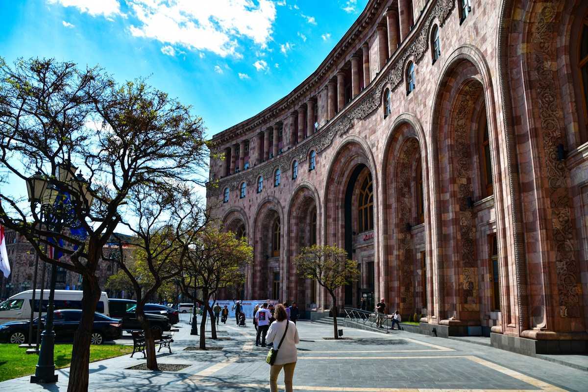 Republic Square and the city centre of Yerevan, Armenia